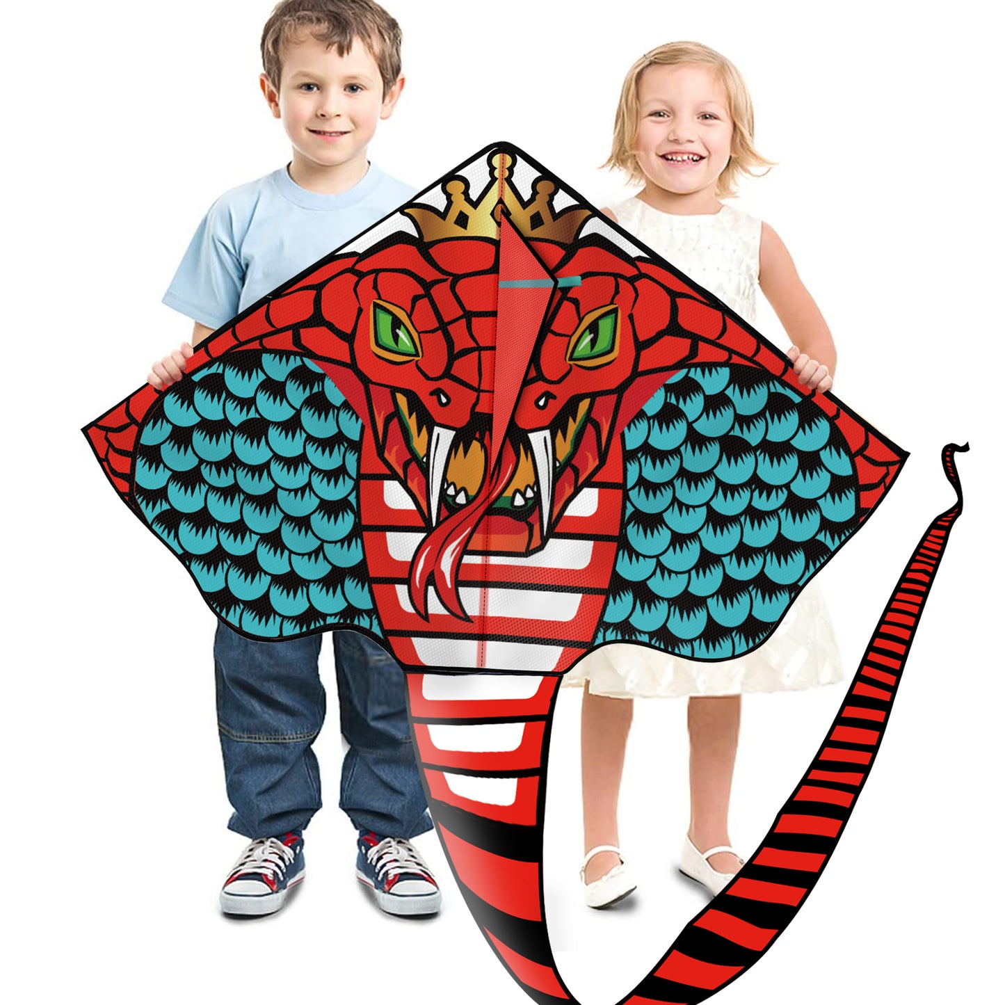 Kite for Kids Age 4-8 8-12, Large Kite for Boys Adults Easy to Fly & Assemble, Beach Kites with 328ft Kite String,Perfect for Beach Trip Park Family Activities Outdoor Games-Red Snake