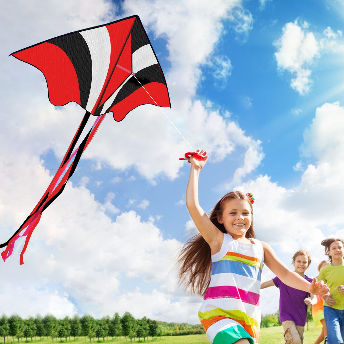 Kite for Kids Age 4-8 8-12, Large Kite for Boys Adults Easy to Fly & Assemble, Beach Kites with 328ft Kite String,Perfect for Beach Trip Park Family Activities Outdoor Games-Red Snake