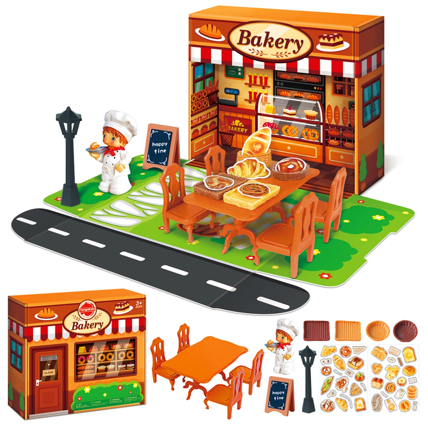 Children's mini dream house storage display and entertainment scene theme deformation color box toy models