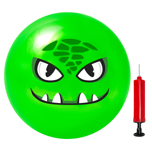 Balls for Toddlers, 9" Inflatable Bouncy Balls for Kids Soft Sensory Balls with Dinosaurs Pattern and Pump for Indoor Outdoor Beach Playground Backyard Pool Games