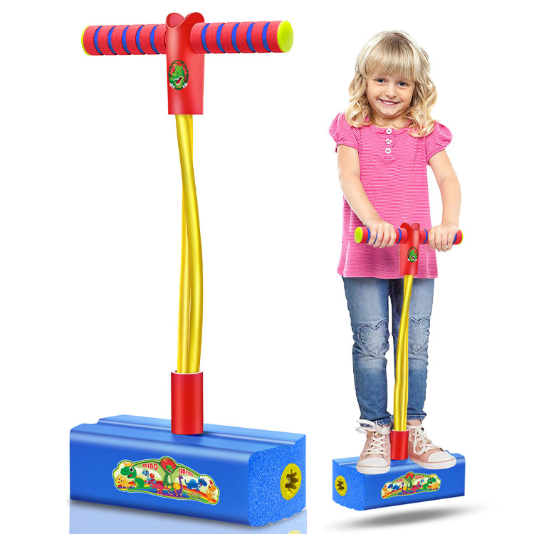 Foam Pogo Stick for Kids Toddlers, Durable and Fun Jumper with Unicorn or Dinosaur Stickers for Girls Ages 3 and up, Indoor | Outdoor | Garden Games | Party Favors Jumping Gift,Purple
