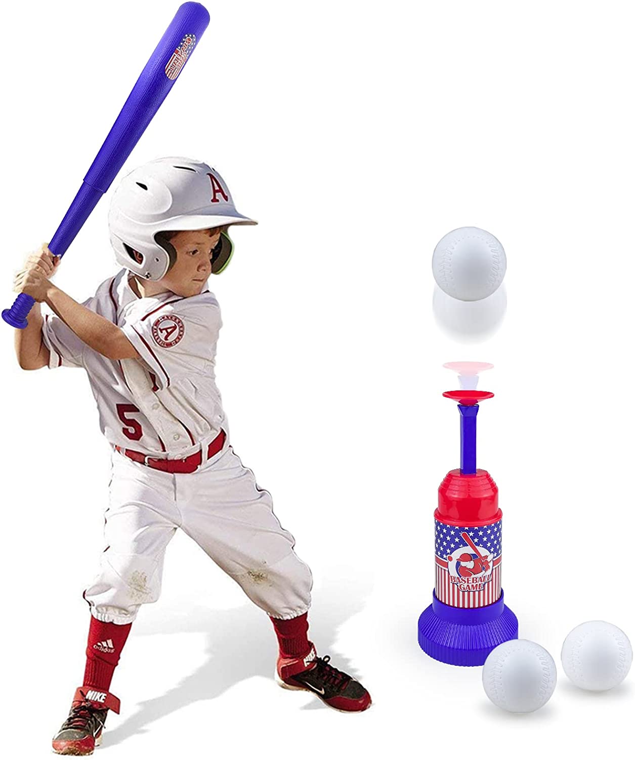 HAOMARK TBall Set | Baseball Bat | Toddler Baseball-Baseball 3 Balls- Kids Baseball Tee Game for Boys & Girls Ages 2- 10 Years
