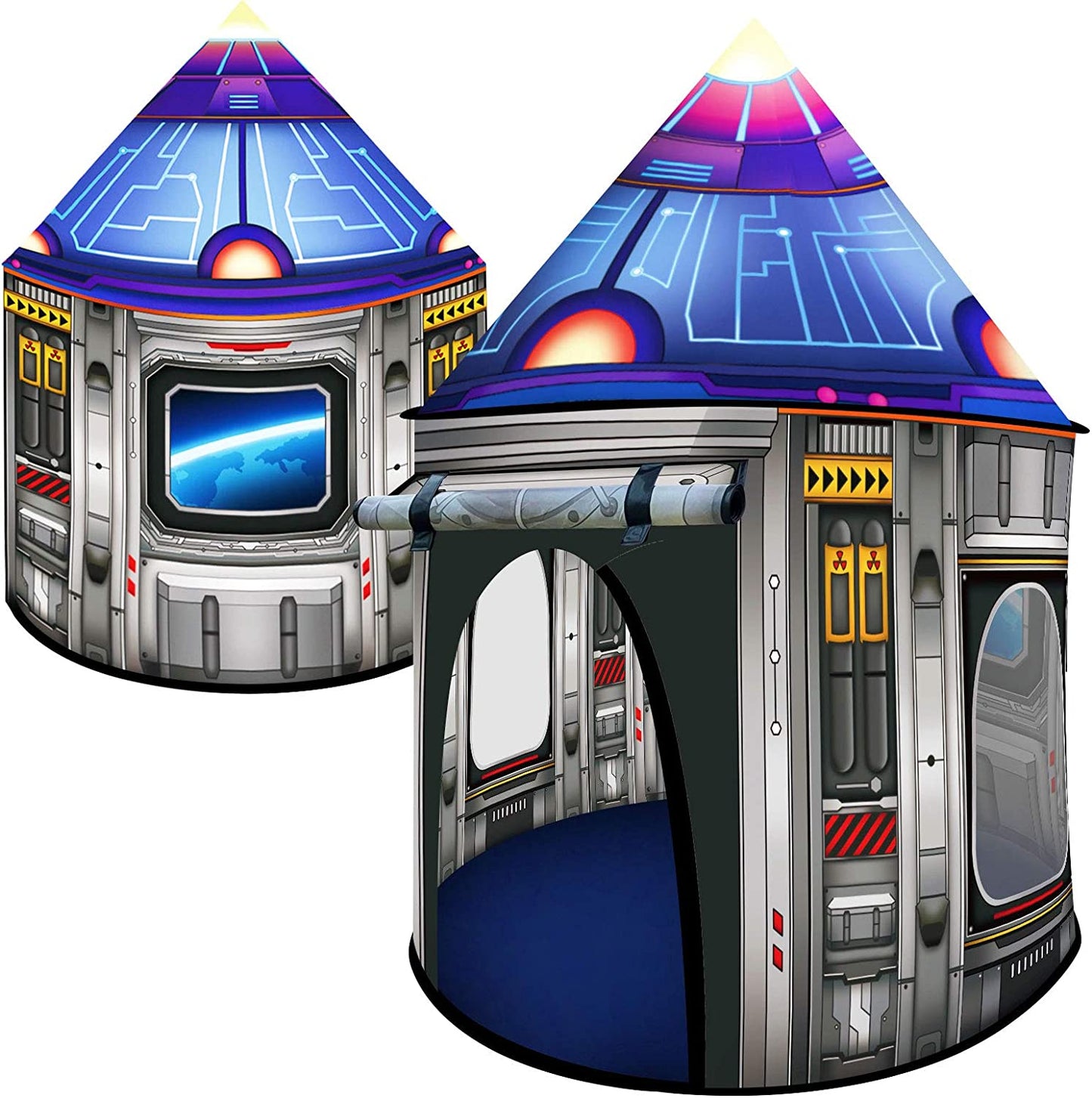 Rocket Ship Play Tent for Kids, Astronaut Spaceship Space Themed Pretend Playhouse Indoor Outdoor Games Party Children Tent Birthday Toy for Boys Girls Toddler Baby