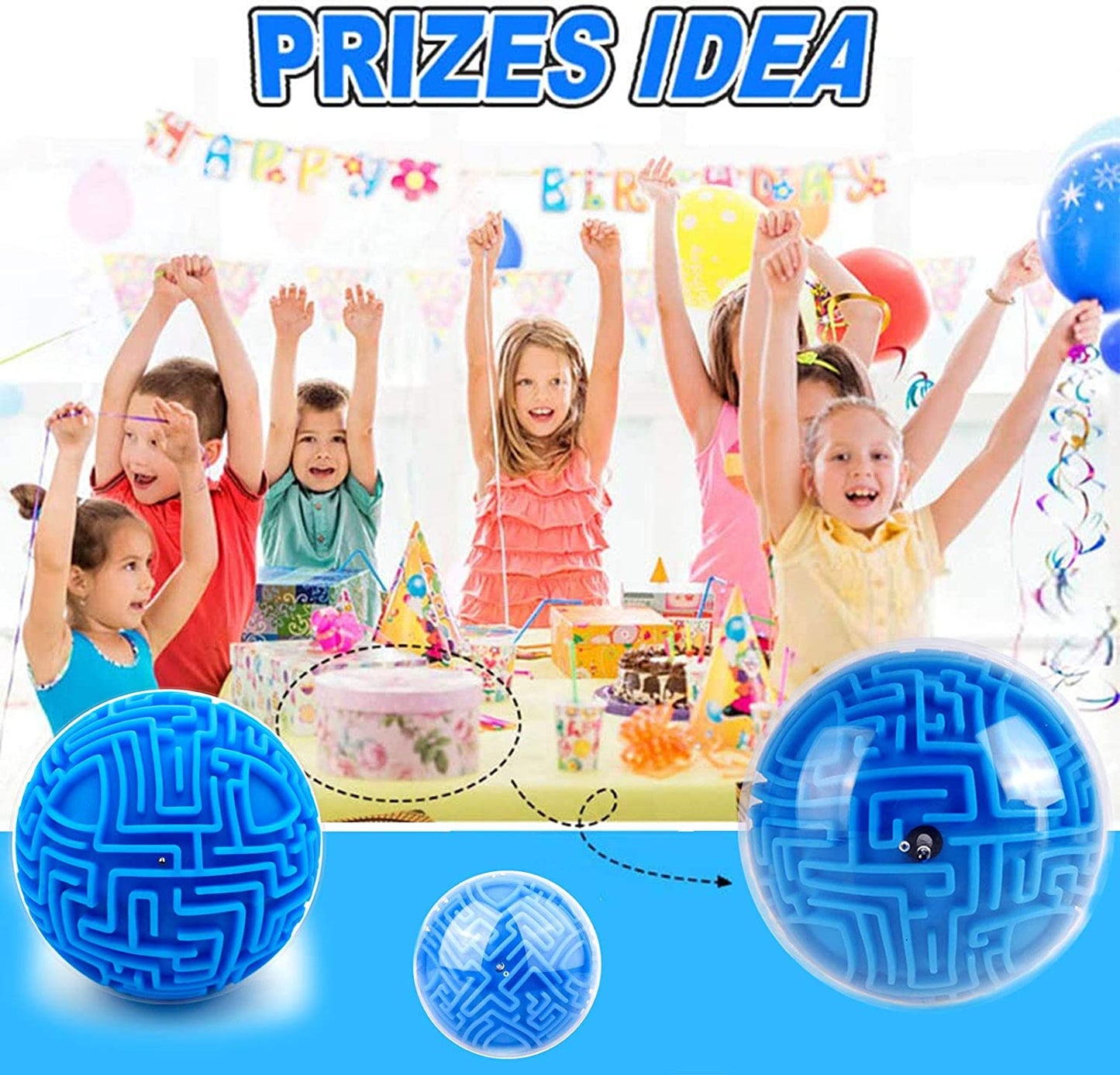 "Maze 3D Memory Sequential Maze Ball Puzzle Toy Gifts for Kids Adults - Challenges Game Lover Tiny Balls Brain Teasers Game (Blue) "