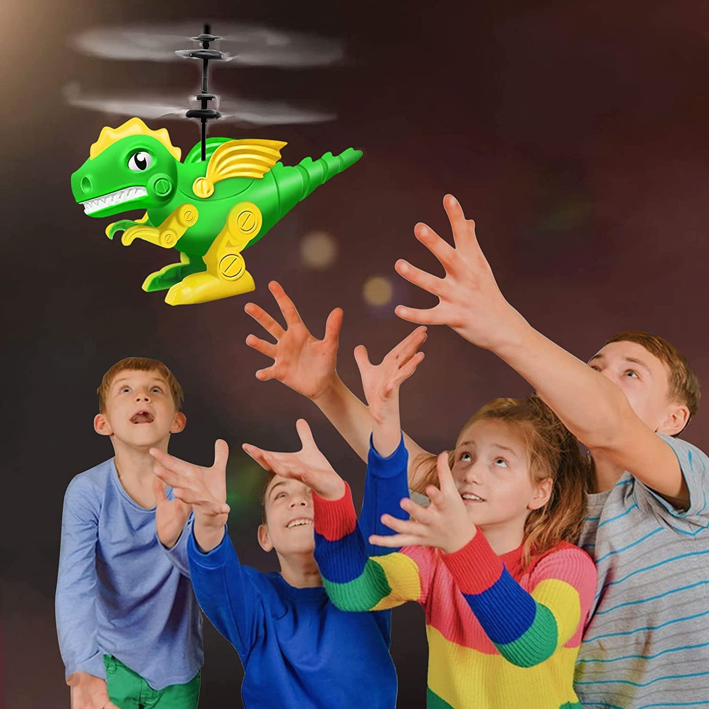 Flying Dinosaur Helicopter Robot Ball Drone Toy for Kids Boys Year Old Gifts, 2025 New Dinosaur World Gifts