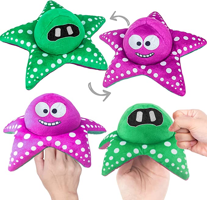 Ynybusi Reversible Plushie | Reversible Octopus Friends Starfish & Crab Stuffed Animal Plush Toys- Purple/Green/Pink/Red | Mood Plush Toys Copyright 2022 News (Starfish+Crab