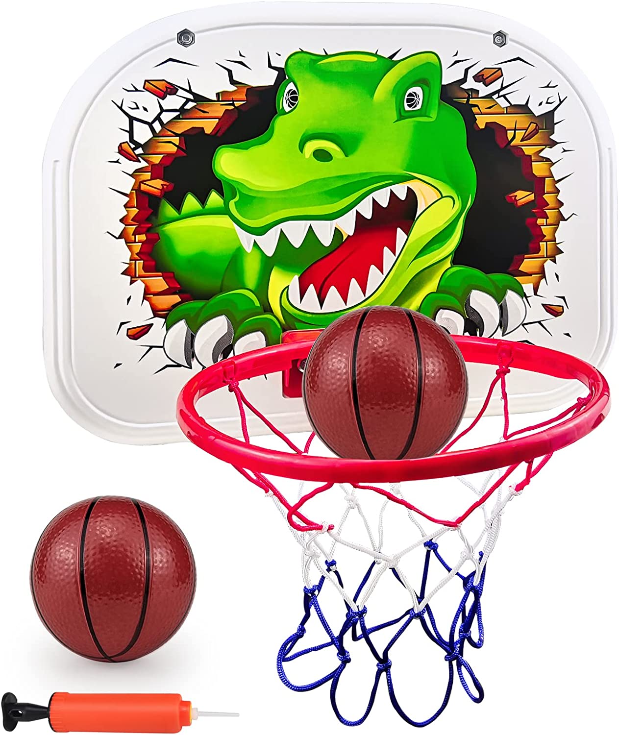 Toddler Basketball Hoop, Kids Basketball Hoop Set- Mini Basketball Hoop Door & Wall Set- Multifunction Toddler Basketball Hoop Toys for Boys Girls Indoor Outdoor Sport Games(Shark
