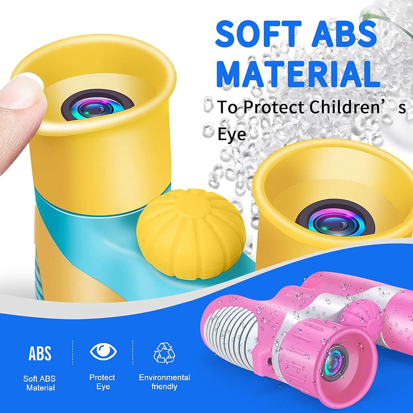 Binoculars for Kids, Kids Binoculars Gifts for 3-12 Years Boys and Girls, Shockproof Compact Binoculars for Bird Watching, Travel, Camping, Yellow