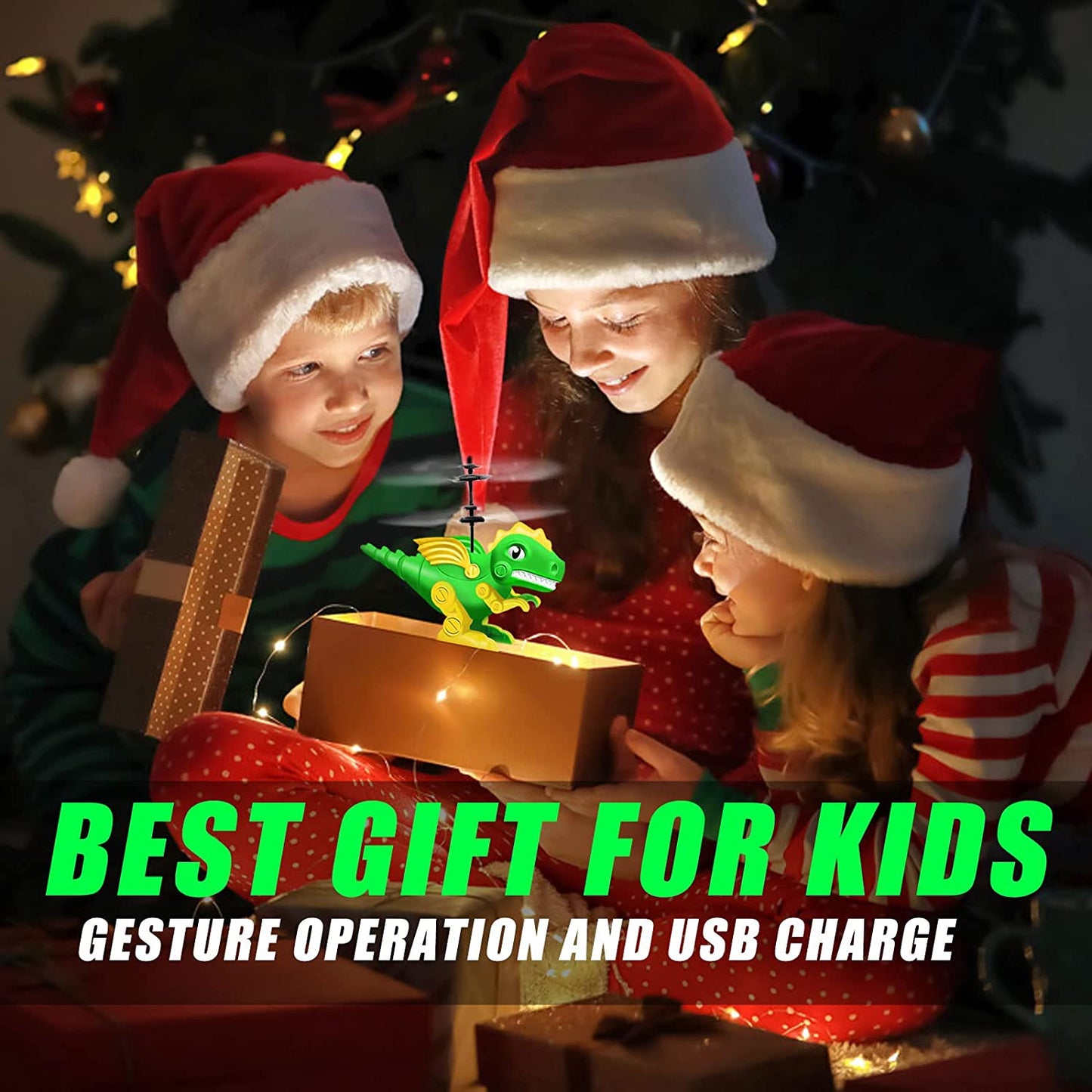 Flying Dinosaur Helicopter Robot Ball Drone Toy for Kids Boys Year Old Gifts, 2025 New Dinosaur World Gifts
