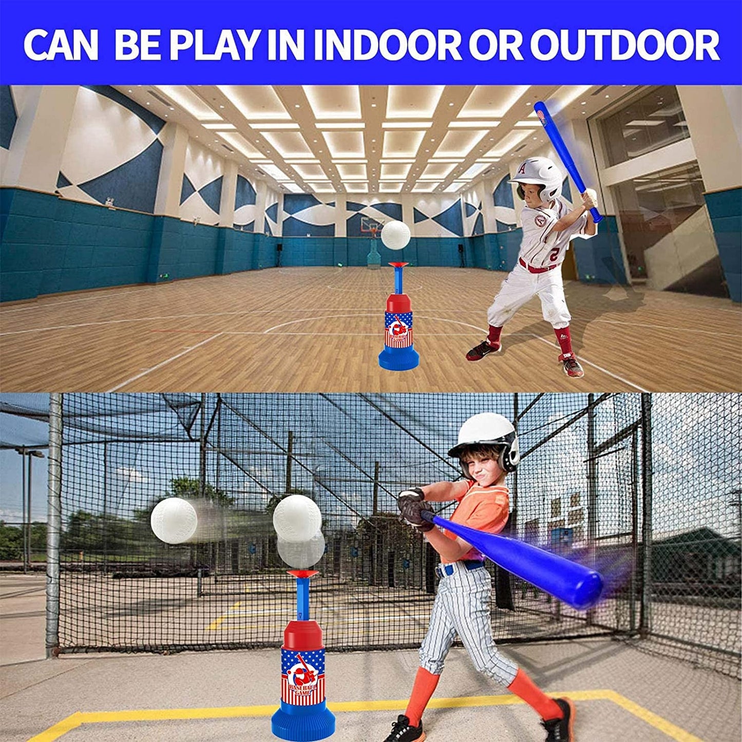 HAOMARK TBall Set | Baseball Bat | Toddler Baseball-Baseball 3 Balls- Kids Baseball Tee Game for Boys & Girls Ages 2- 10 Years