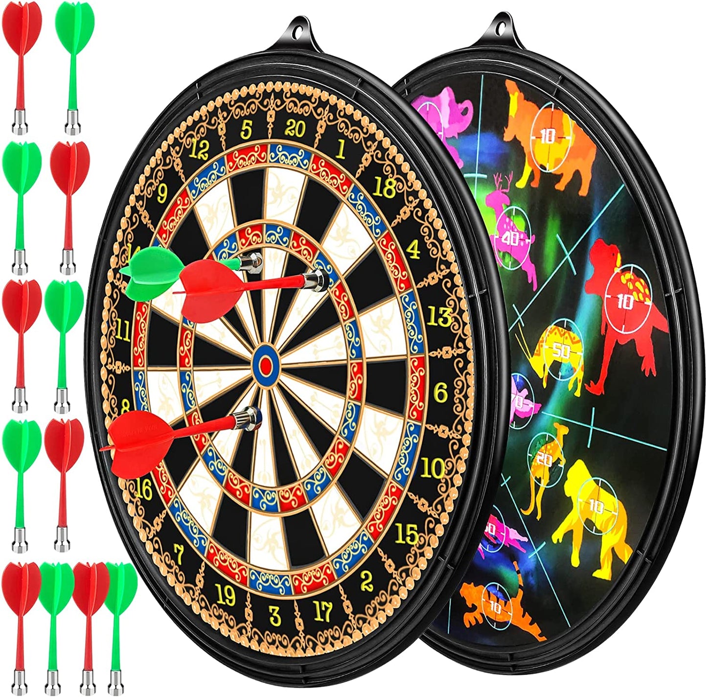 "Magnetic Dart Board - Double Side Magnetic board with 12 pcs Darts- Excellent Indoor Game and Party Games - Magnetic Dart Board Toys Gifts for 5 6 7 8 9 10 11 12 Year Old Boy Kids "