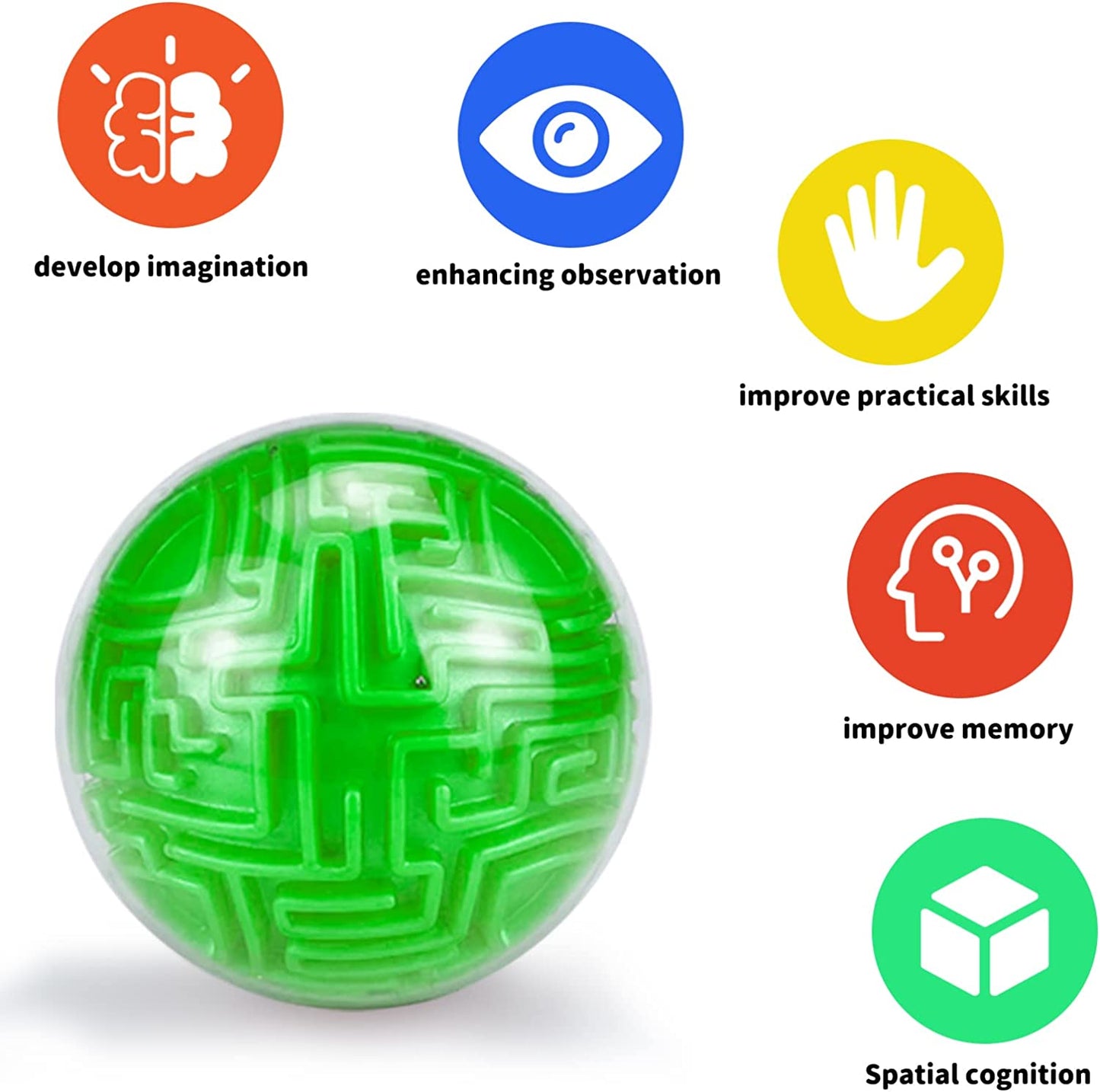 "Maze 3D Memory Sequential Maze Ball Puzzle Toy Gifts for Kids Adults - Challenges Game Lover Tiny Balls Brain Teasers Game (Green) "