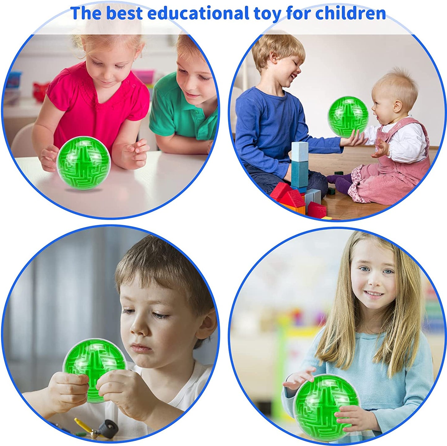 "Maze 3D Memory Sequential Maze Ball Puzzle Toy Gifts for Kids Adults - Challenges Game Lover Tiny Balls Brain Teasers Game (Green) "