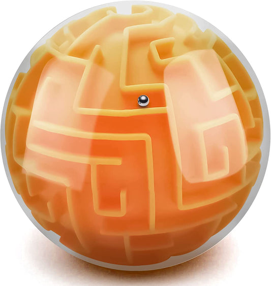 "Maze 3D Memory Sequential Maze Ball Puzzle Toy Gifts for Kids Adults - Challenges Game Lover Tiny Balls Brain Teasers Game (Orange) "