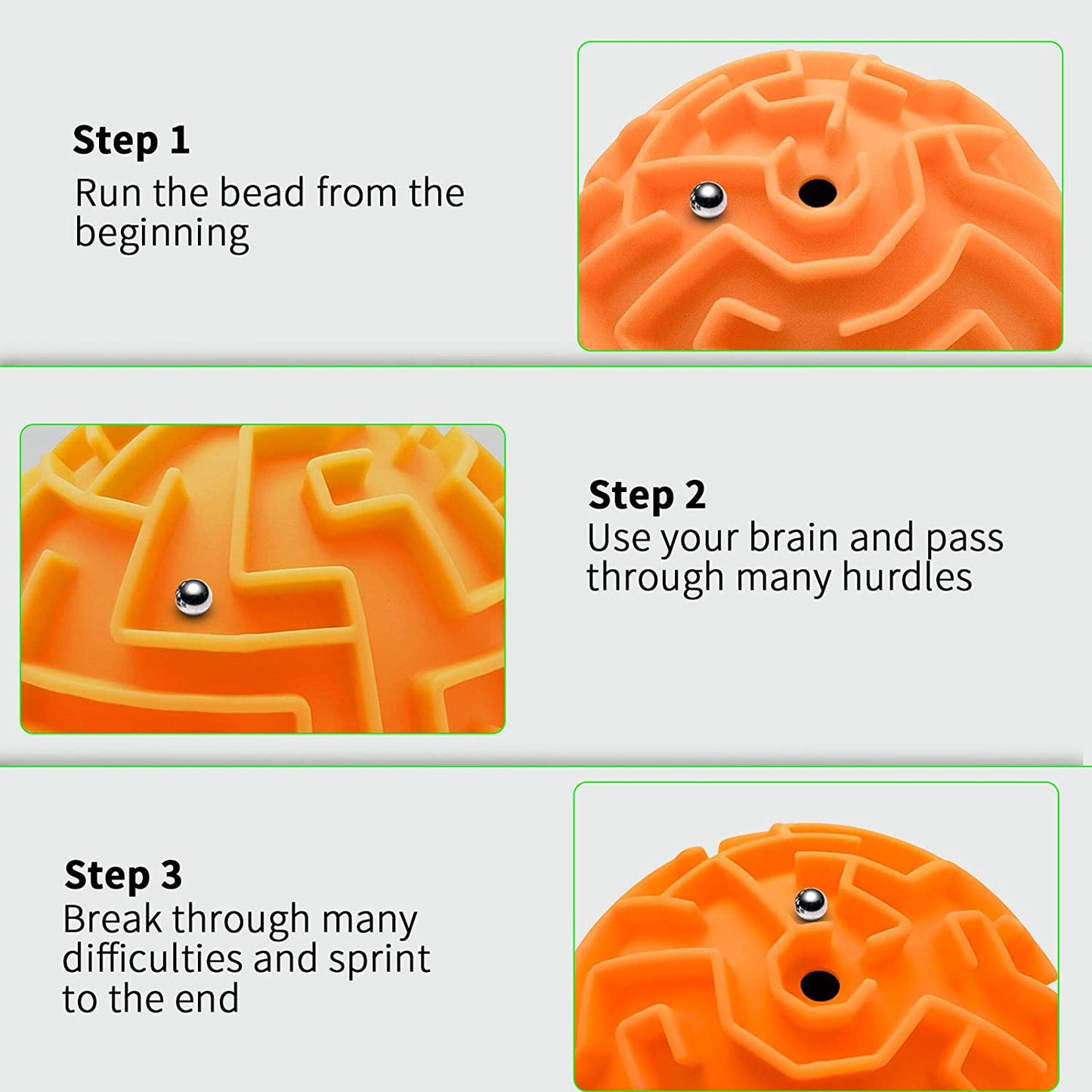 "Maze 3D Memory Sequential Maze Ball Puzzle Toy Gifts for Kids Adults - Challenges Game Lover Tiny Balls Brain Teasers Game (Orange) "