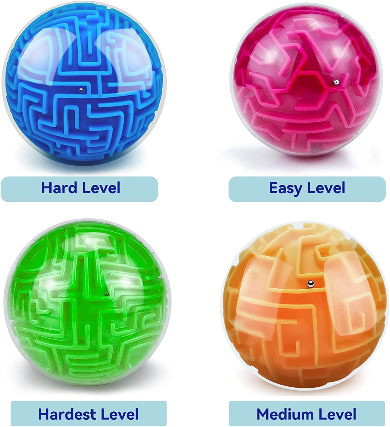 "Maze 3D Memory Sequential Maze Ball Puzzle Toy Gifts for Kids Adults - Challenges Game Lover Tiny Balls Brain Teasers Game (Red) "