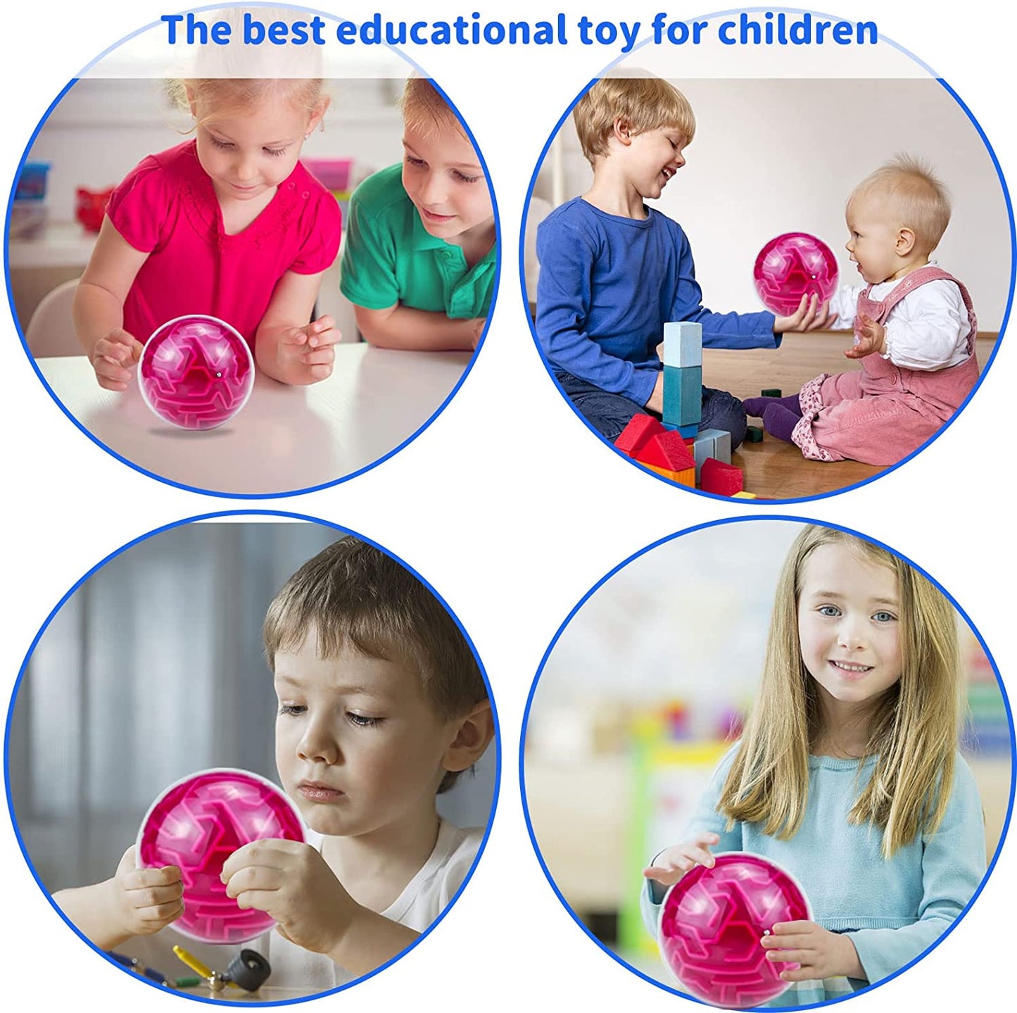 "Maze 3D Memory Sequential Maze Ball Puzzle Toy Gifts for Kids Adults - Challenges Game Lover Tiny Balls Brain Teasers Game (Red) "